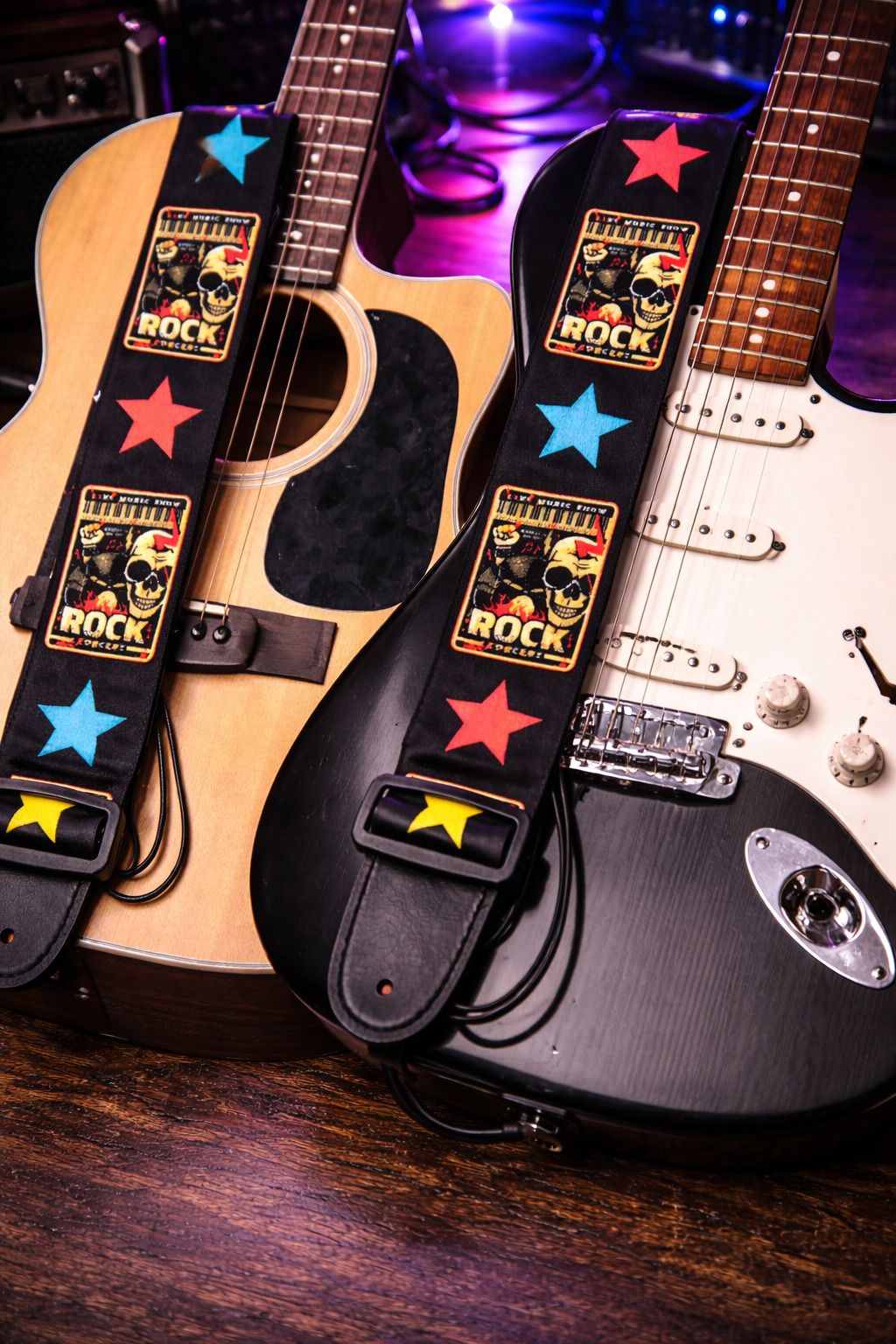 adhmart Adjustable Guitar Strap with 4 Picks Nylon Strap-picture-1
