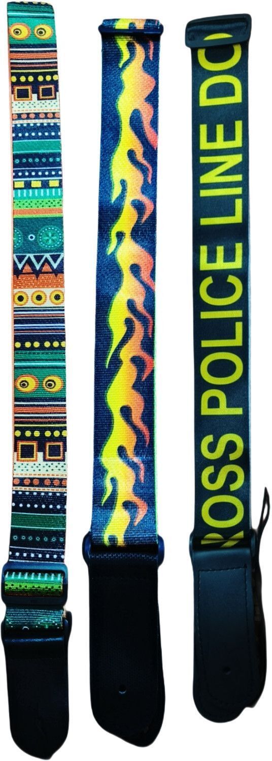rythm enterprises Multigreen, Fire & Policeline Guitar Strap 3pcs Nylon Strap-picture-35