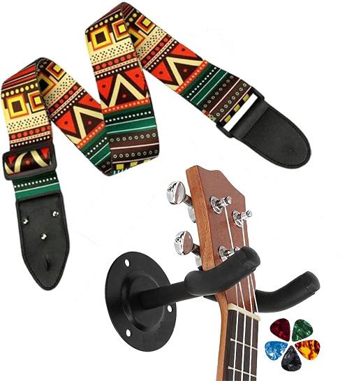 imaginea Guitar Strap with Hanger, 5 Colorful Picks for Electric, Acoustic Guitar Polyester Strap-picture-38
