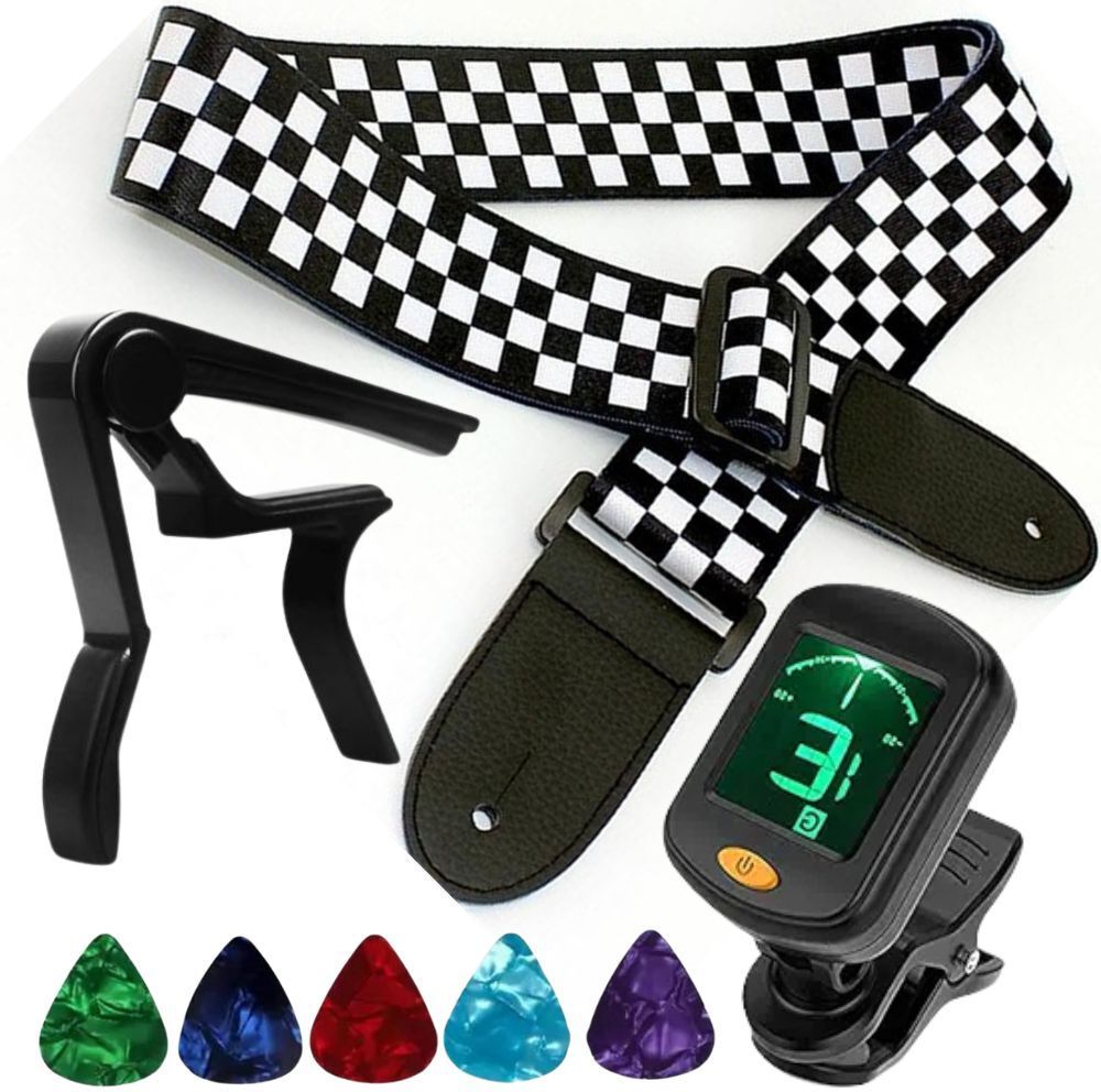 urban infotech Guitar Belt with tuner and capo , 5 picks Polyester Strap-picture-29