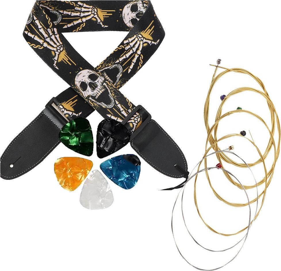 imaginea Guitar Strap Belt with 5 Picks for Acoustic & Electric Guitar Adjustable Straps Polyester Strap-picture-16