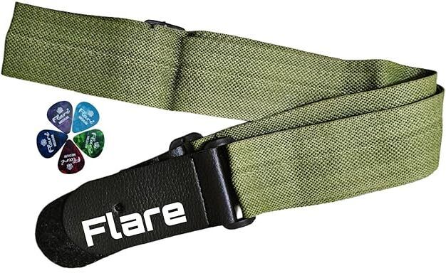 rythm enterprises Adjustable Strap/Belt for Guitar and Ukulele (Green) with 5 picks free Nylon Strap-picture-32