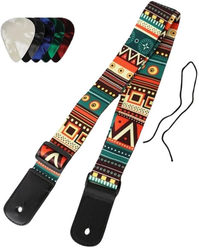 mocking bird Guitar Belt with Picks For Acoustic Electric Guitars ,Adjustable Ukulele Strap Nylon Strap-picture-26
