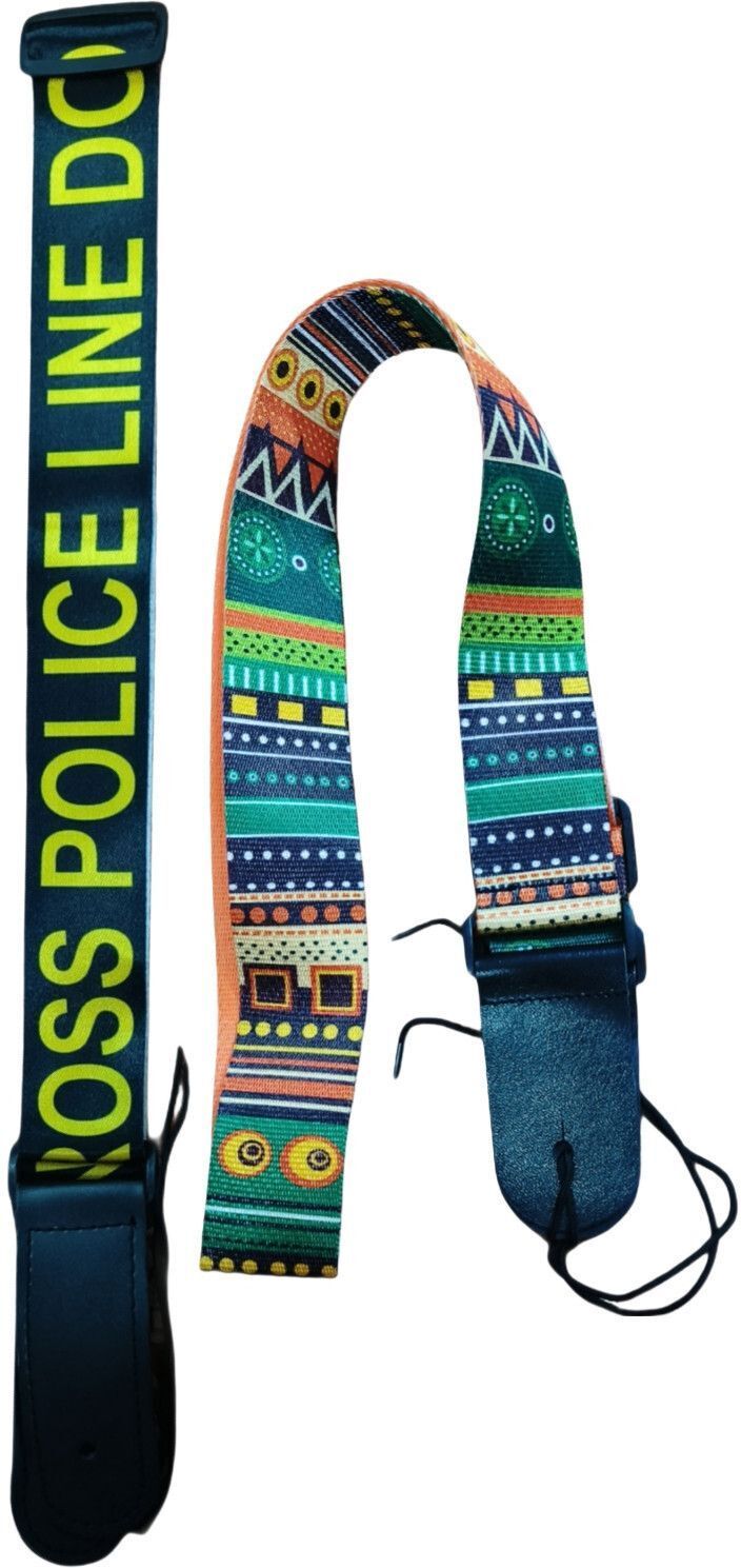 rythm enterprises Adjustable Multigreen & Policeline Guitar Strap 2pcs Nylon Strap-picture-42