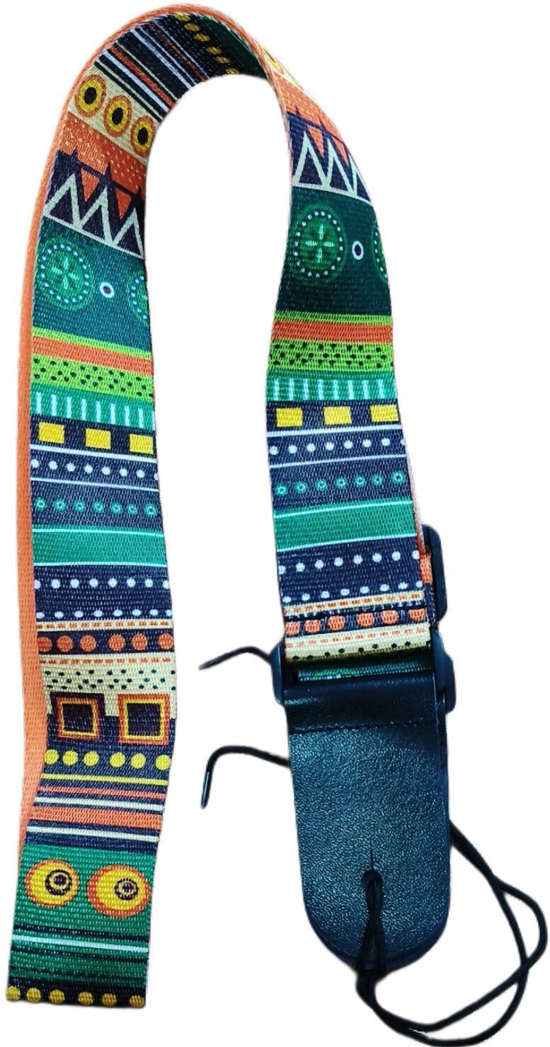 rythm enterprises Stylish Adjustable Multi Green Guitar Strap Nylon Strap-picture-11