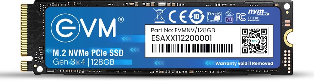EVM NVMe (GEN 3) 128 GB All in One PC's, Desktop, Laptop Black PCIe NVMe Internal Solid State Drive (SSD) (EVMNV-128GB)