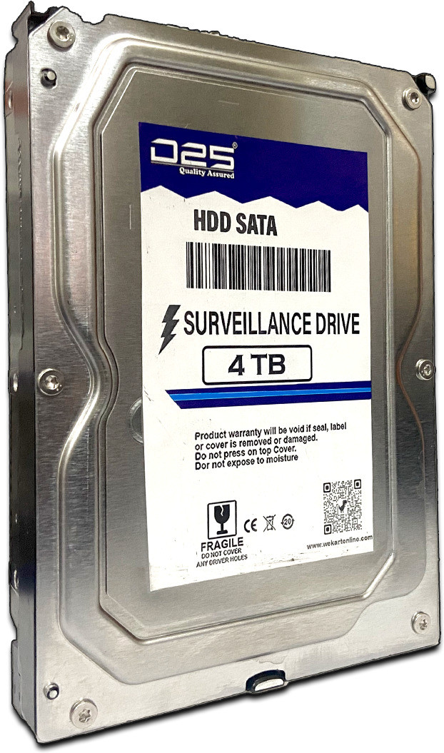 D25 4TB Hard Disk for Hikvision (DS-7108HGHI-M1) 8 Channel HD DVR | 2-Year Warranty 4 TB Surveillance Systems Silver SATA Internal Solid State Drive (SSD) (4TB Hard Disk for Hikvision 8 Channel CCTV Camera DVR | 4TB Surveillance HDD) image 1