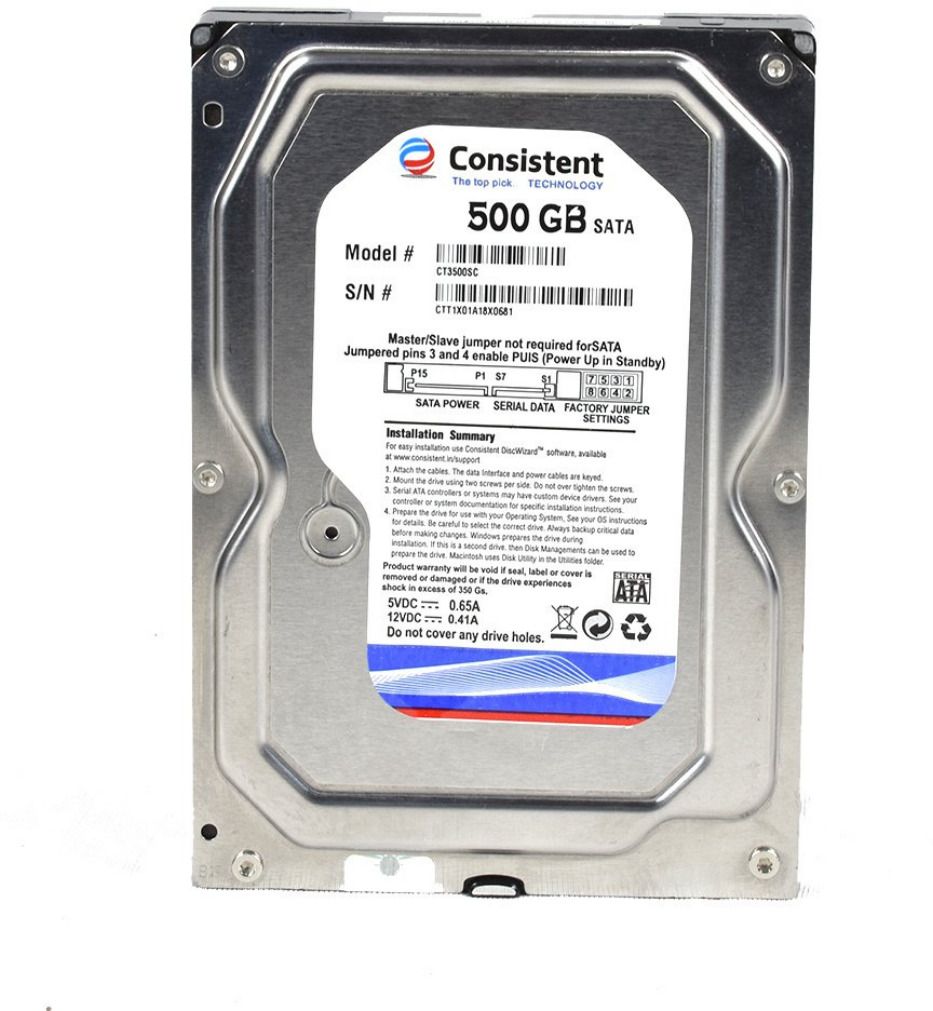 CONISISTENT SURVILLANCE 500 GB Surveillance Systems, Desktop, All in One PC's Silver SATA Internal Hard Disk Drive (HDD) (CT3500SC)-image-17