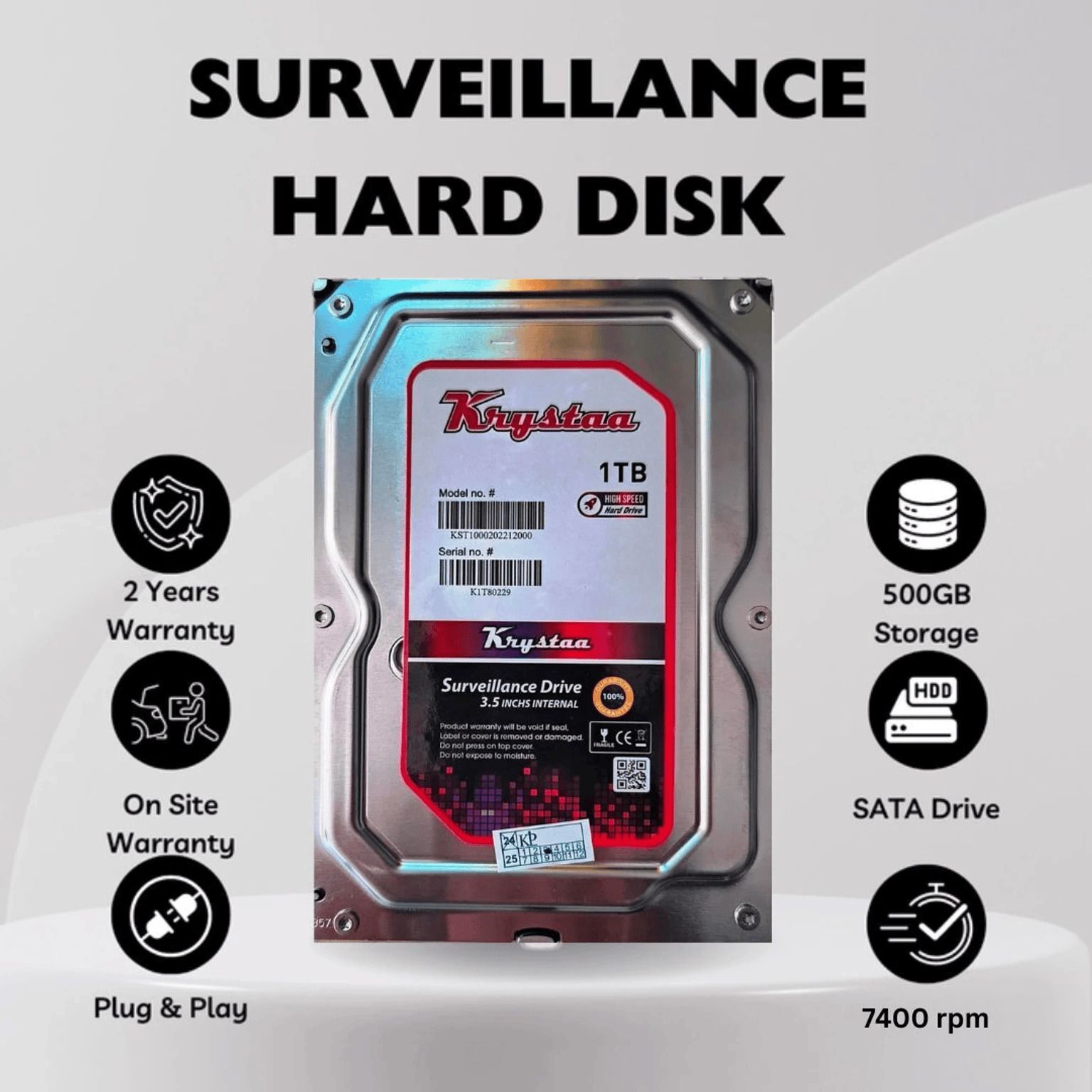 KRYTRAA High Speed 1 TB Surveillance Systems Grey SATA Internal Hard Disk Drive (HDD) (1TB)-picture-11