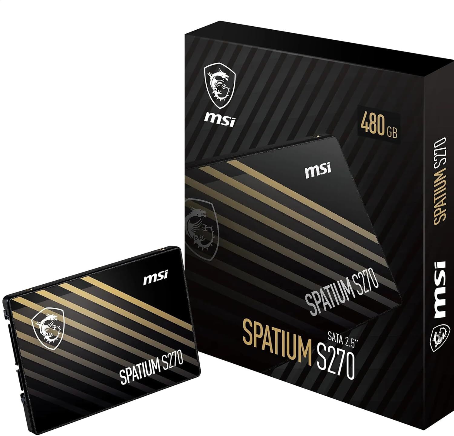 MSI S270 480 GB All in One PC's, Desktop, Laptop, Servers Black SATA III Internal Solid State Drive (SSD) (SPATIUM S270 SATA)