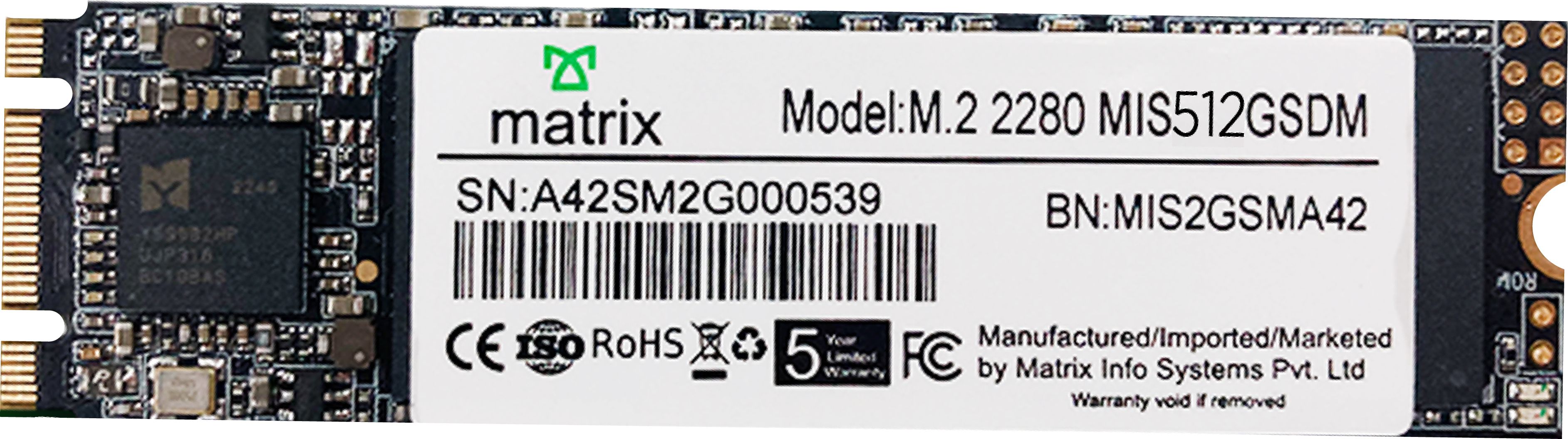 MATRIX M.2 SOLID STATE DRIVE 512 GB Desktop, Laptop Internal Solid State Drive (SSD) (XS00M00512)