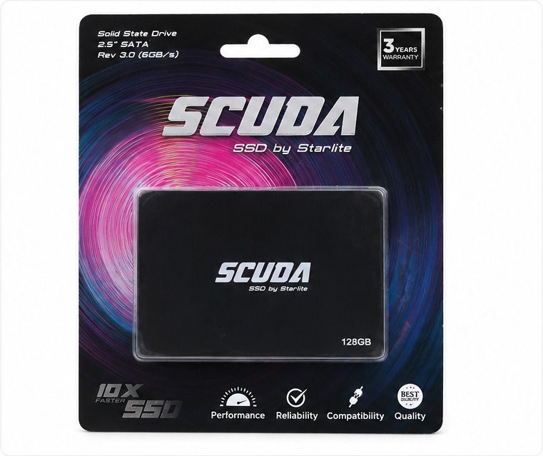 scuda 10X FASTER SSD 128 GB All in One PC's, Desktop, Laptop, Network Attached Storage, Servers, Surveillance Systems Black SATA III Internal Solid State Drive (SSD) (2.5" SATA 128GB)-image-3
