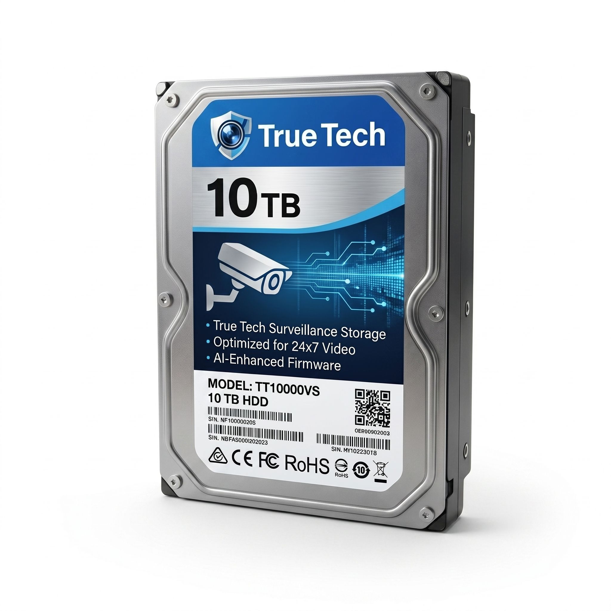 truetech Surveillance Series 10 TB All in One PC's, Desktop, Network Attached Storage, Servers, Surveillance Systems Blue, Silver SATA III Internal Hard Disk Drive (HDD) (TT10000VS)-picture-16