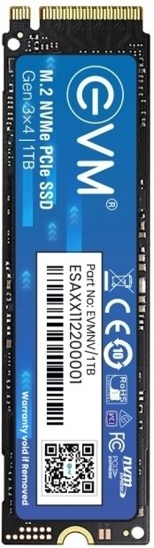 EVM NVMe (GEN 3) 1 TB Desktop, Laptop, All in One PC's Black PCIe NVMe Internal Solid State Drive (SSD) (EVMNV/1TB)