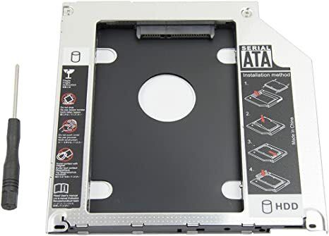 WEFLY Optical Bay 2nd Hard Drive Caddy, 9.5 mm CD/DVD Drive Slot for SSD and HDD Internal Hard 9.5MM Drive Enclosure/HDD CADDY Internal Optical Drive