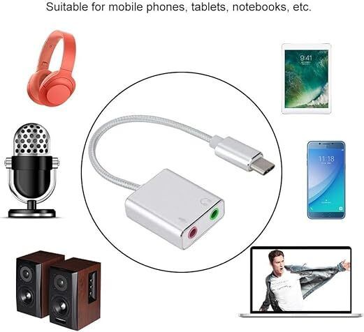 Expresscraft Type C Sound Card External Audio Adapter Interface Converter Input Output Jack Yes Internal Sound Card-image-4