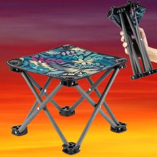 saivleen Camping Chair Lightweight Foldable Fishing Stool Foldable Steel Inversion Table-picture-13