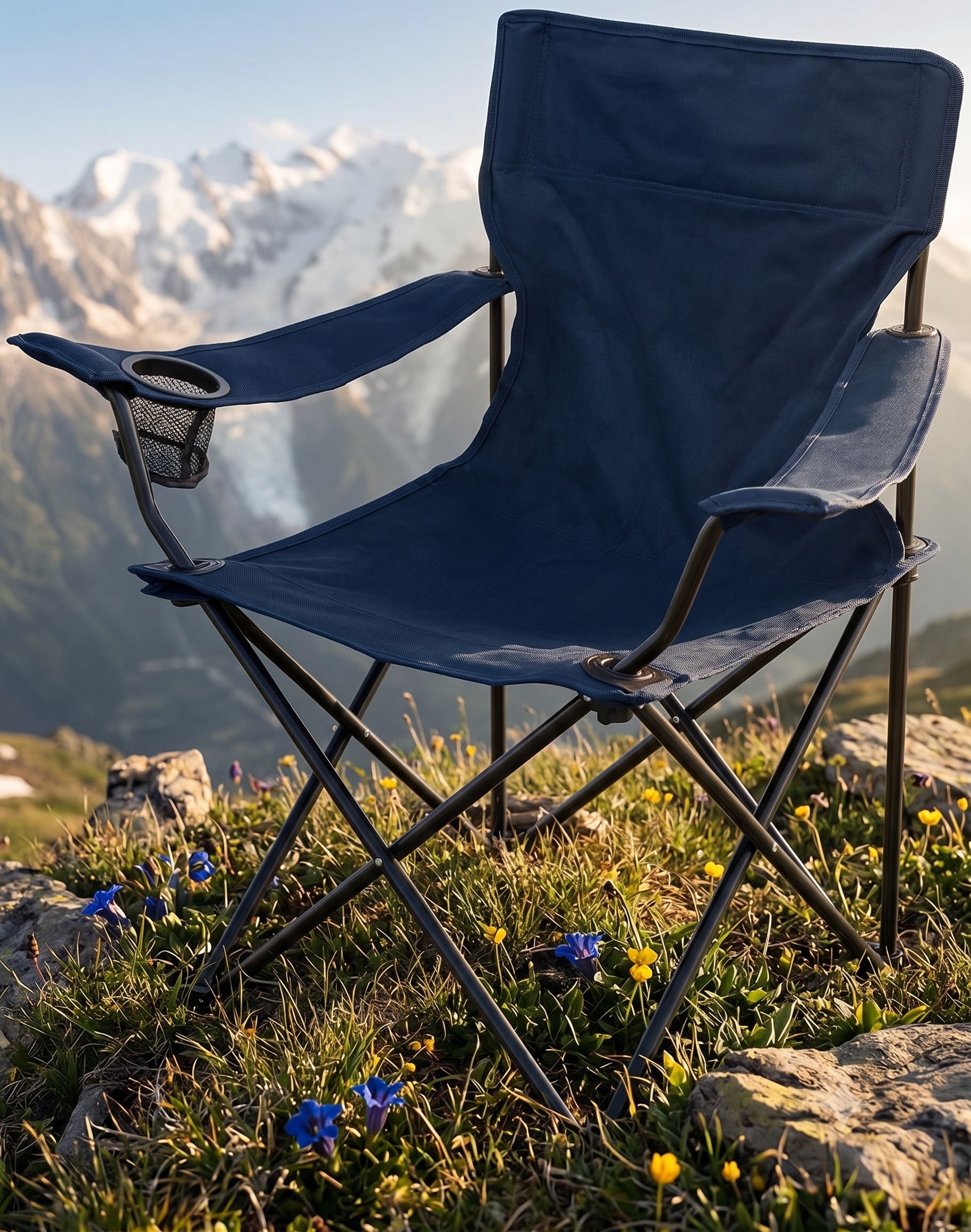Tailgating Camp Chair, Compact with Armrests and Carry Cover Foldable Steel, Polyester Inversion Chair-image-26