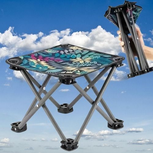 Outdoor Camping Stool, Lightweight, Durable, Hiking, Traveling & Fishing Foldable Steel Inversion Table-image-13