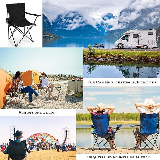 debrifo Folding Camping Chair with Drink Holder and Carry Bag Foldable Melamine Inversion Chair-picture-12