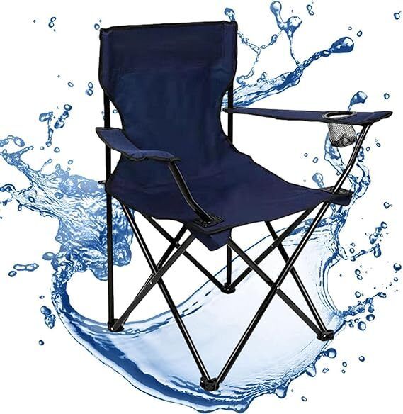 Outdoor Foldable Camping Beach Chair Portable Chair Cup Holder Foldable Carbon Steel Inversion Chair