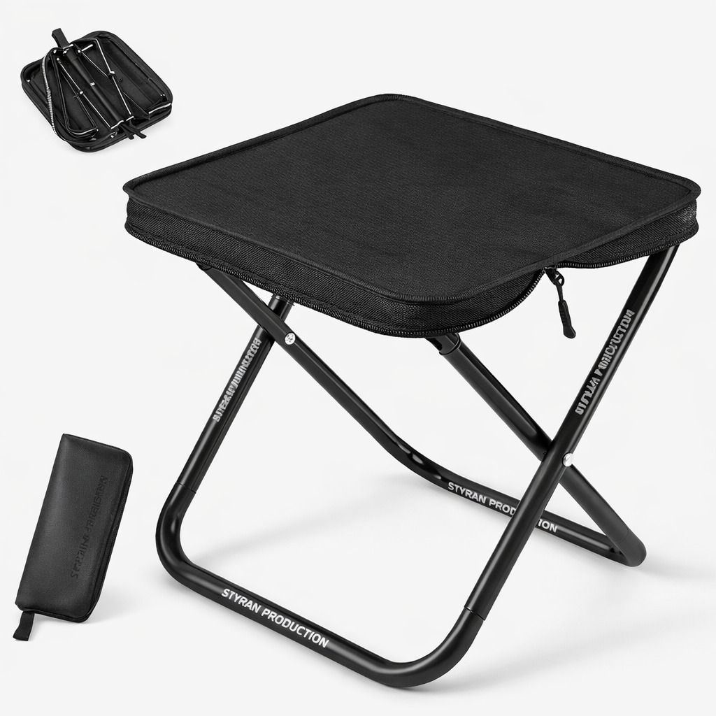 Foldable Camping Stool with Carry Bag for Travel and Picnic Foldable Carbon Steel Inversion Chair-image-34