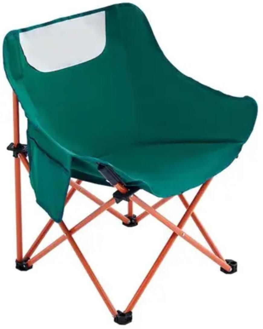 Compact Folding Moon Chair 600D Oxford – 330lbs Support, White Black Foldable Aluminium Inversion Chair