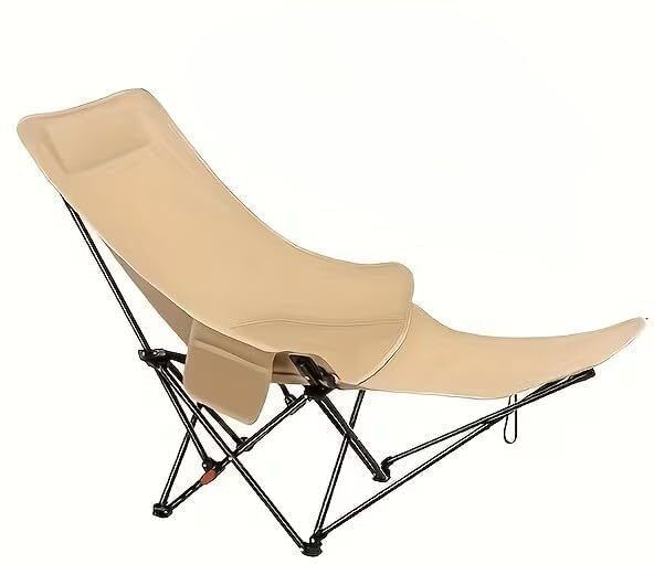 prmt Portable Folding Camping Chair with Footrest for Outdoor Hiking and Fishing Foldable Polyester, Steel Inversion Chair-picture-8