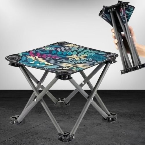 saivleen 4 Leg Camping Foot Rest Folding Stools - Durable and Lightweight Camping Chair Foldable Steel Inversion Table-picture-42