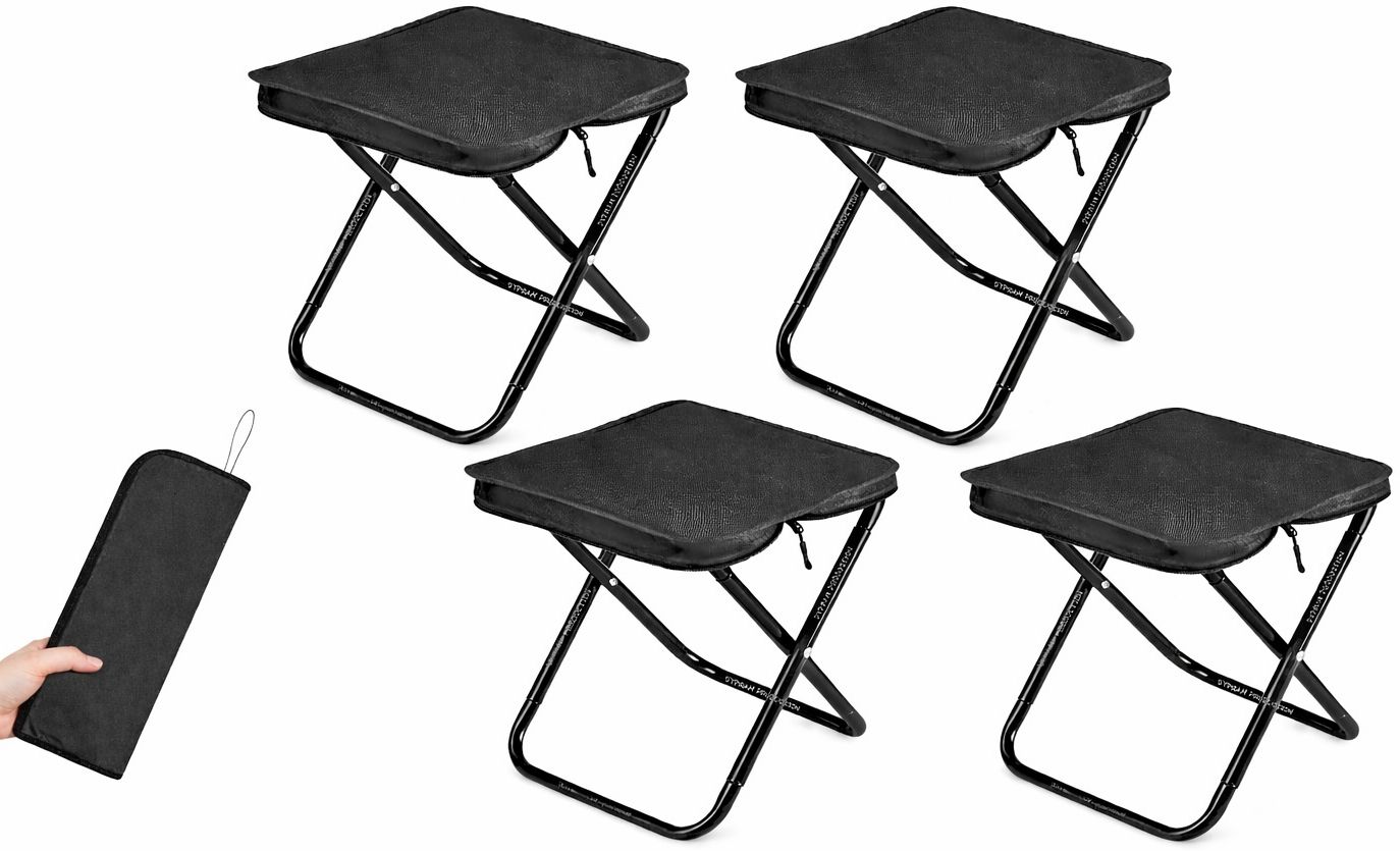 butee 4 Portable Folding Camping Stools–Lightweight Outdoor Seats for Kids,Family Foldable Iron Inversion Chair-picture-25