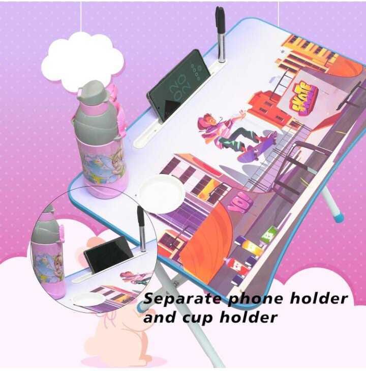 ritesh Kids Folding Table & Chair Set Space-Saving, Durable & Adorable123 Foldable Wooden Inversion Table-picture-4
