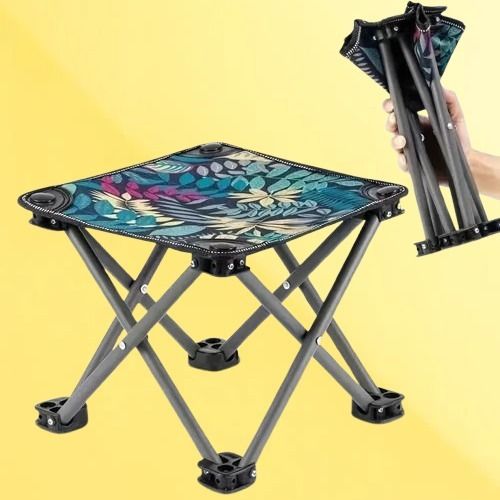 saivleen Folding Portable Camping Stool for Adults, Lightweight Collapsible Stool Foldable Steel Inversion Table-picture-18