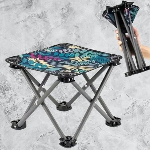 saivleen Lightweight Foldable Fishing Stool for Adults Hiking Gardening Beach Foldable Steel Inversion Table-picture-26