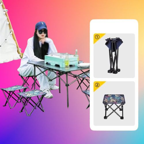 Camping Stool Ultralight Camping Stoiol Max Load 100KG Portable Lightweight Foldable Steel Inversion Table-image-27