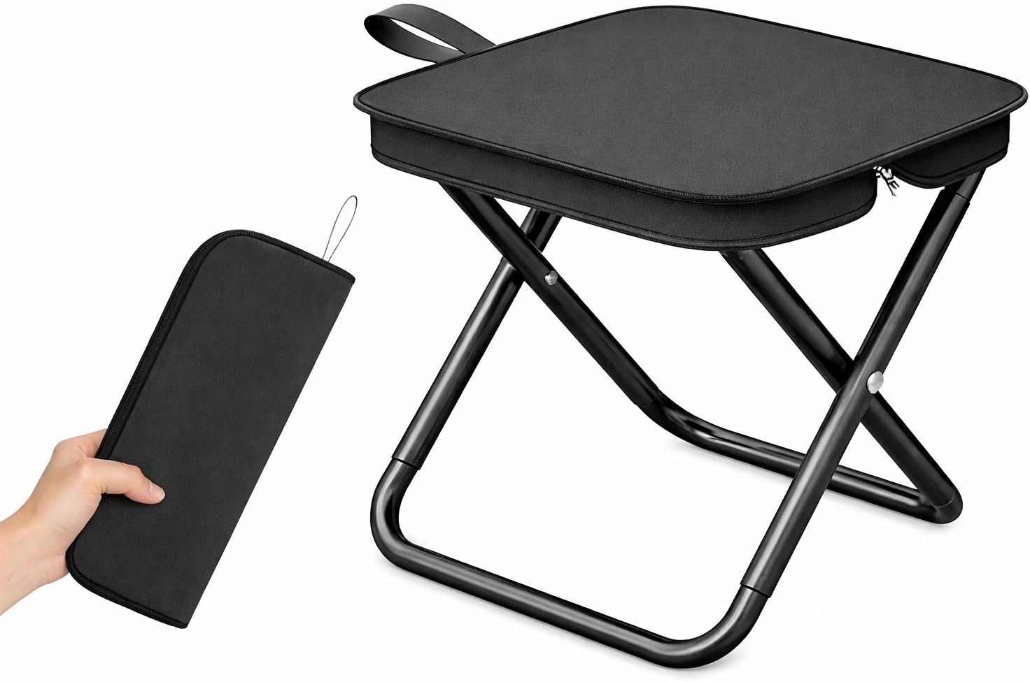 Lightweight Folding Stool for Outdoor Use – Perfect for Hiking, Fishing & Picnic Foldable Carbon Steel Inversion Chair-image-18