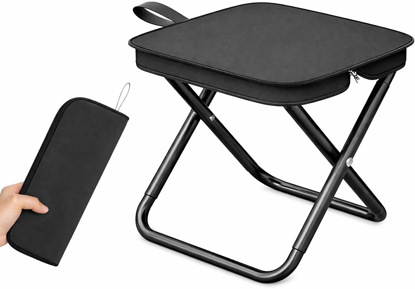 Camping Trekking Folding Stool Compact Design for Outdoor Adventures Foldable Carbon Steel Inversion Chair