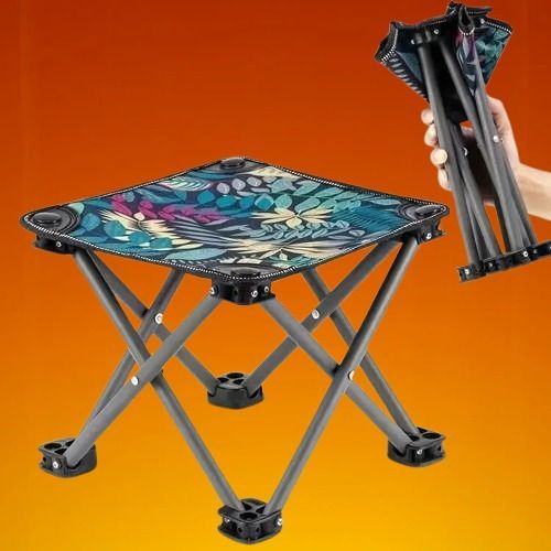 Folding Stool, Mini Outdoor Camping Stool Foldable Steel Inversion Table-image-41