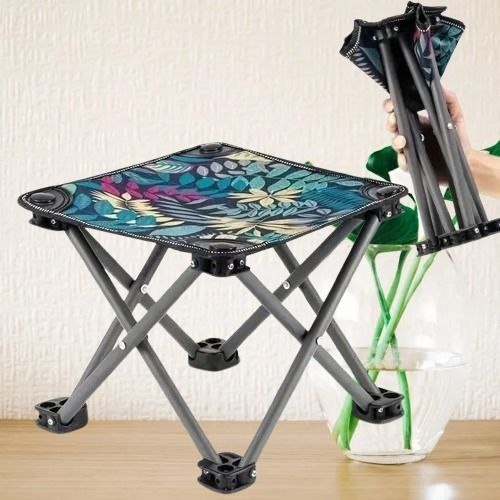 Camping Stool Small Protable Folding Stool Foldable Steel Inversion Table-image-41