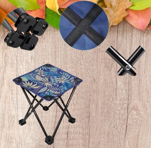 Mini Portable Folding Stool, Folding Mini Camp Stool Foldable Steel Inversion Chair-image-44