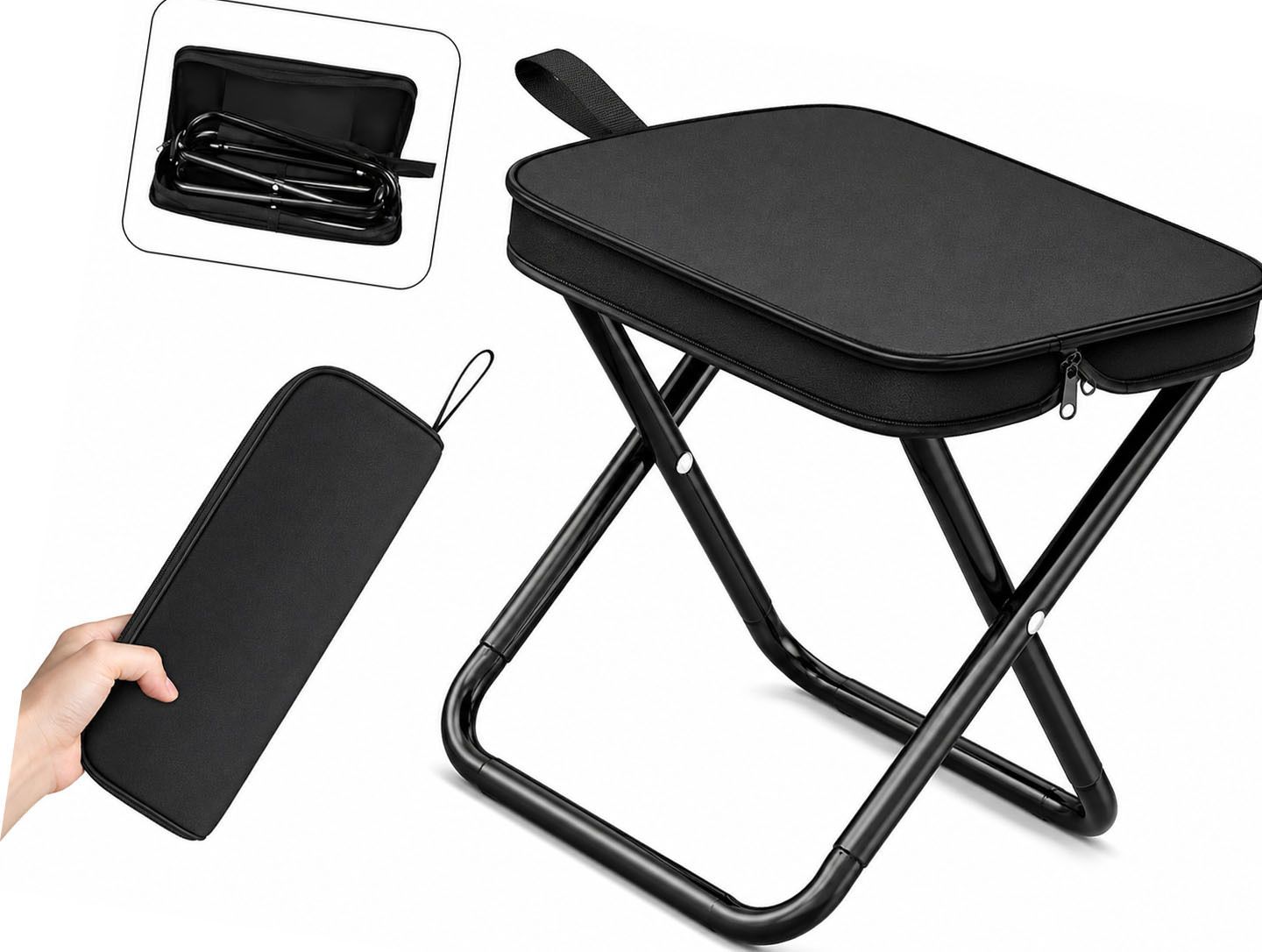 Outdoor Foldable Stool for Camping Hiking Picnic Fishing Heavy Duty Foldable Iron Inversion Chair-image-32