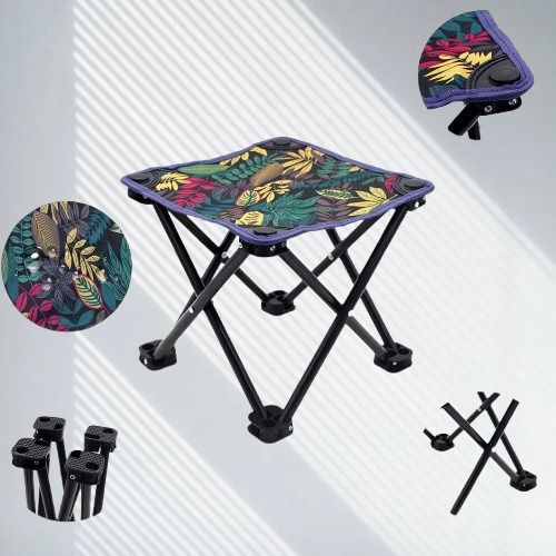 Portable Foldable Camping Stool | Heavy Duty Outdoor Travel Chair Foldable Steel Inversion Table-image-46