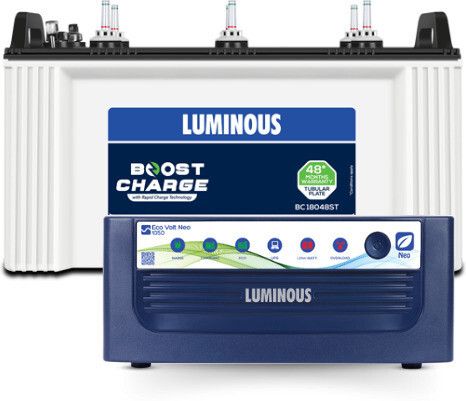 luminous BC18048ST With Eco Volt Neo 1050 Tubular Inverter Battery-picture-26