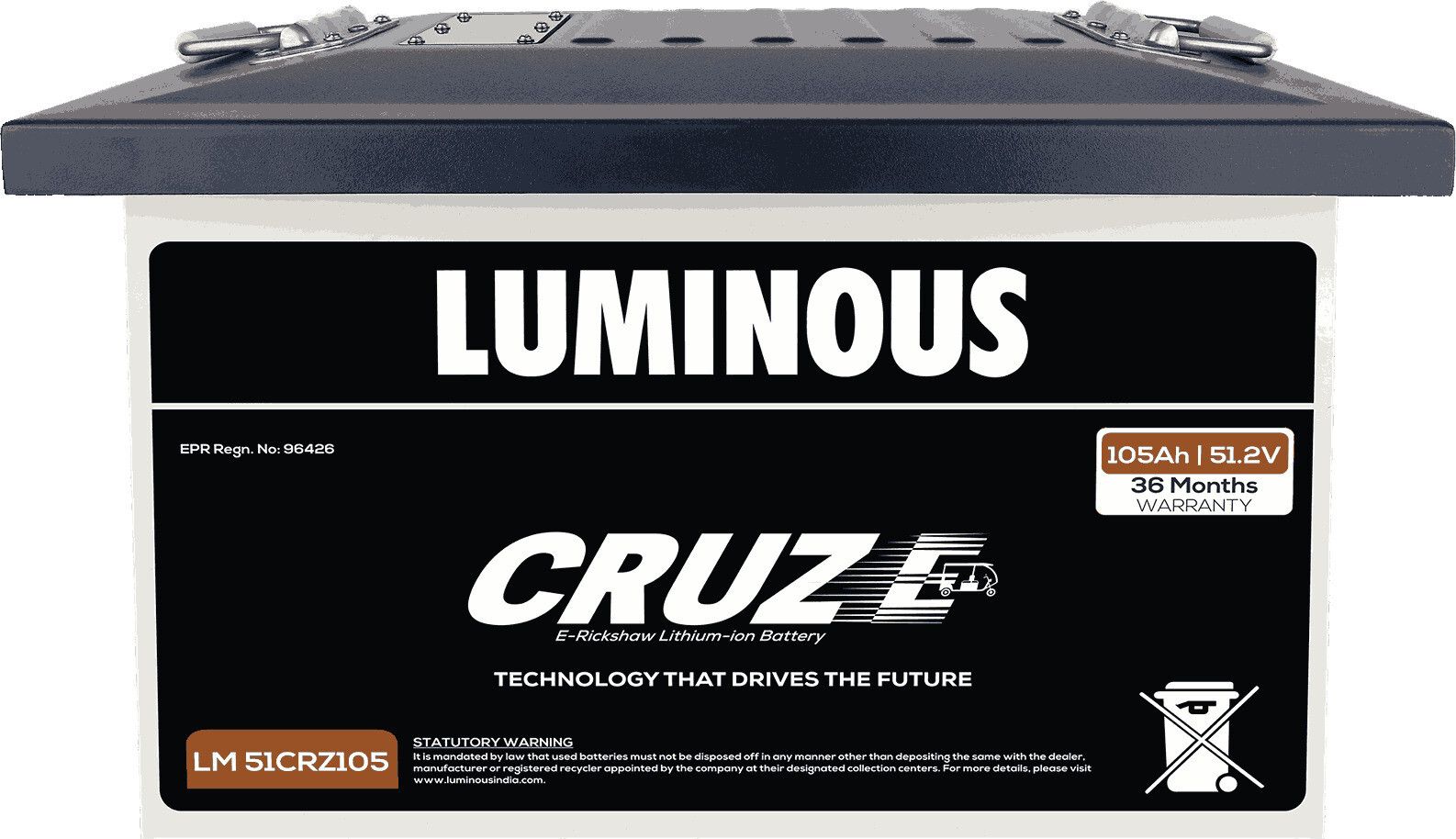 Cruze LM 51CRZ105 E-Rickshaw Lithium ion battery Sealed Inverter Battery-image-11