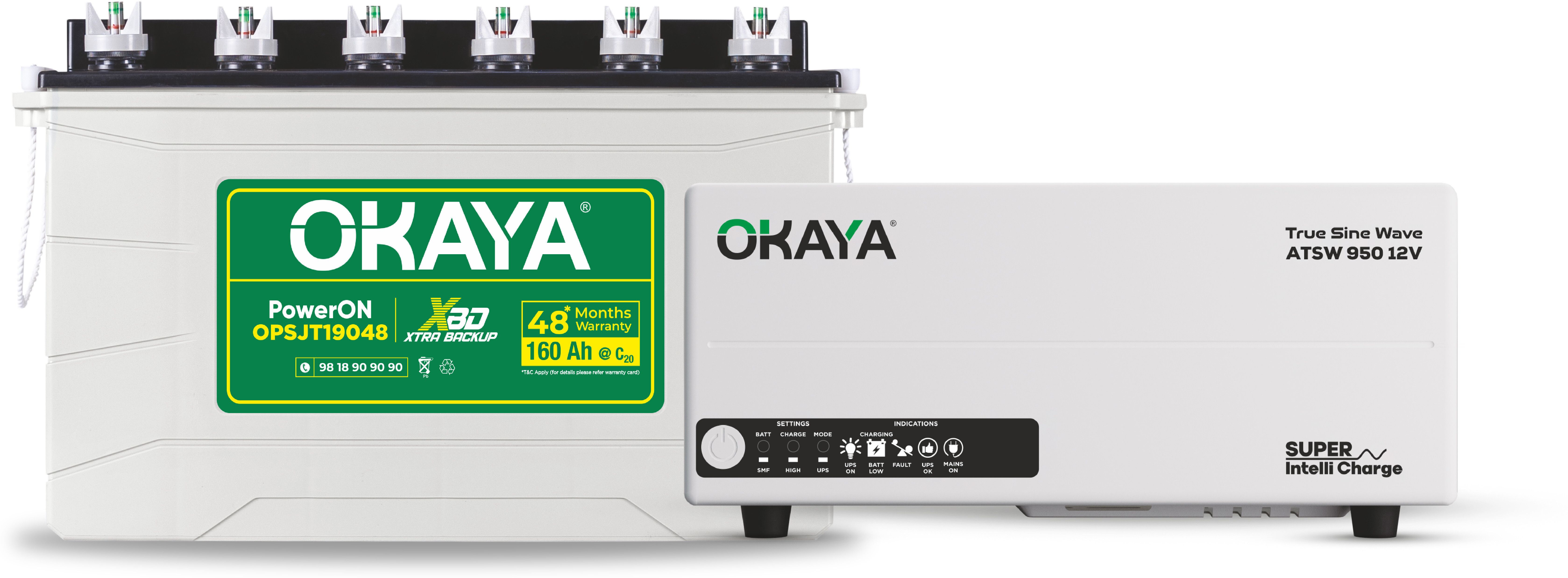 Inverter & Battery Combo, ATSW950 700VA Inverter & OPSJT19048 160Ah Super Jambo Tubular Inverter Battery-image-42