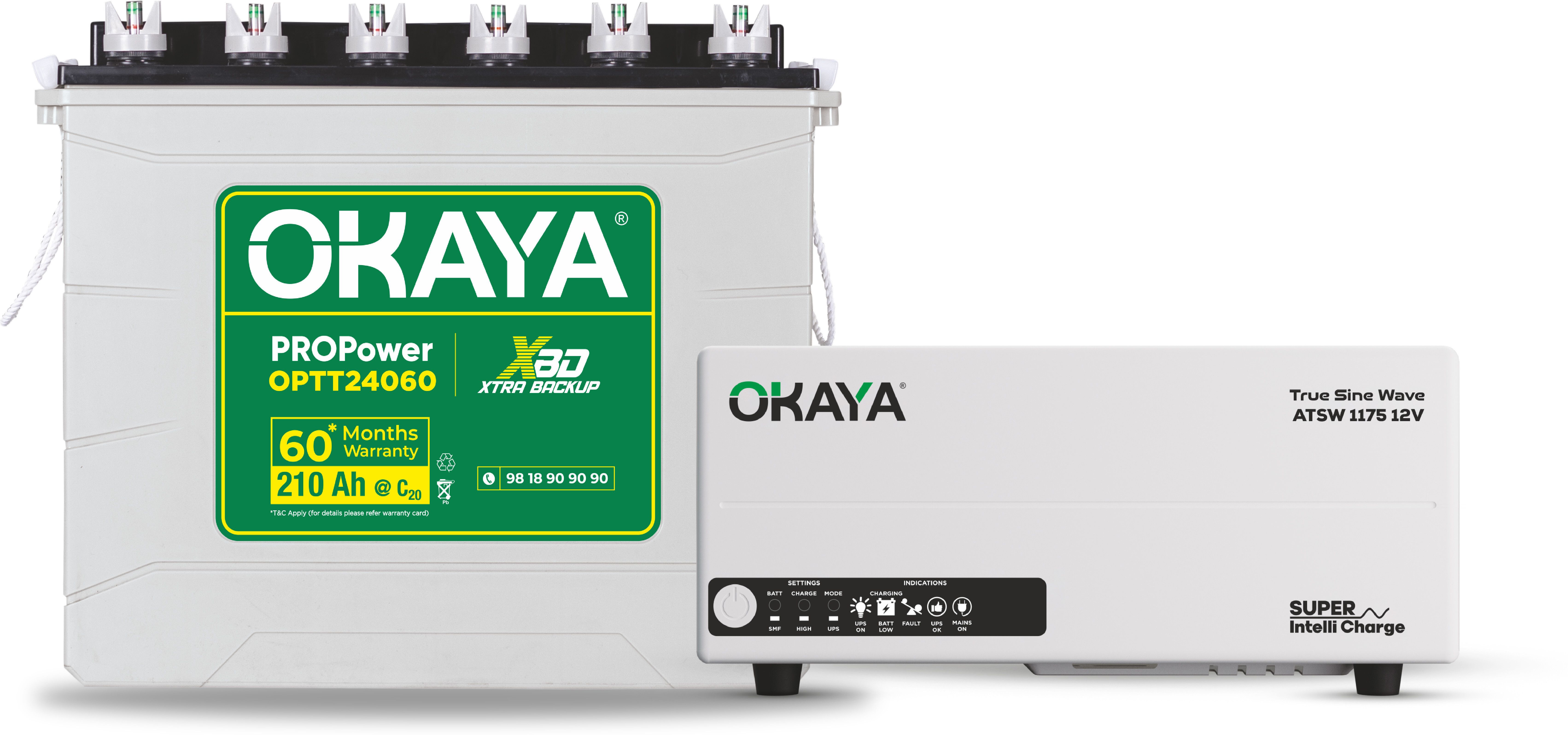 Inverter and Battery Combo, ATSW1175 925VA Inverter & OPTT24060 210Ah Tall Tubular Inverter Battery-image-35