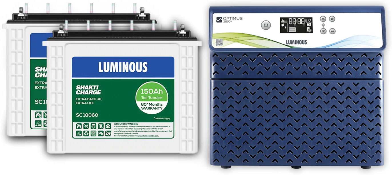 Optimus 2800 Pure Sine Wave 2500VA/24V with 2 Units of SC 18060 Tubular Inverter Battery-image-37