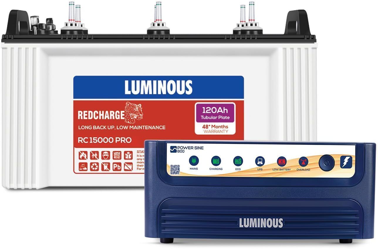 Power Sine 800 Pure Sine Wave 700VA/12V Inverter with RC 15000 PRO Tubular Inverter Battery-image-28