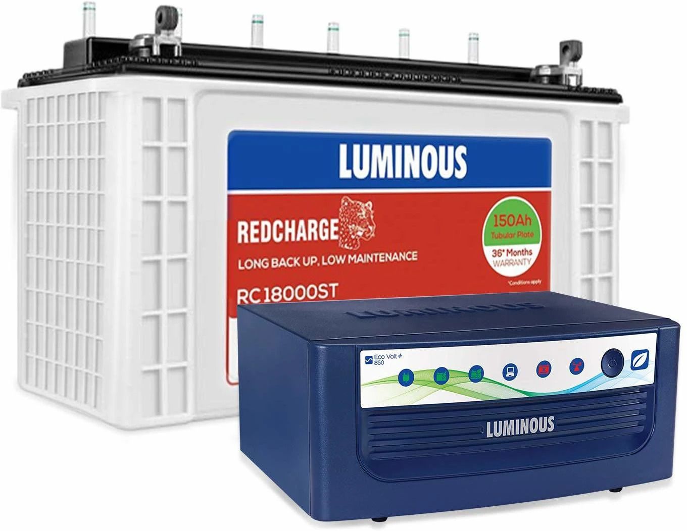 Eco Volt 850 VA+RC18000ST Tubular Tubular Inverter Battery