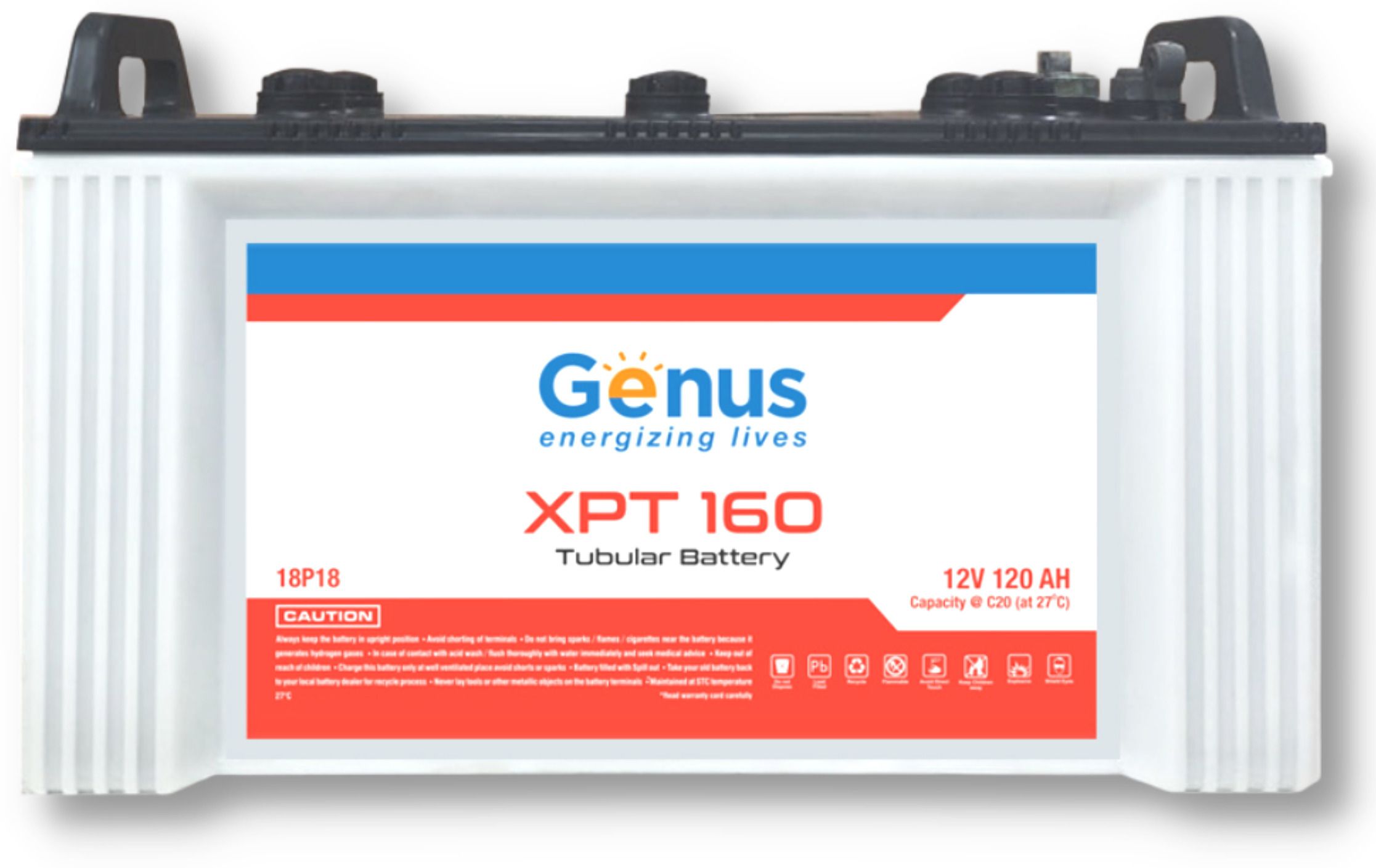 XPT160 12V C20 Rating Short Tubular Inverter Battery