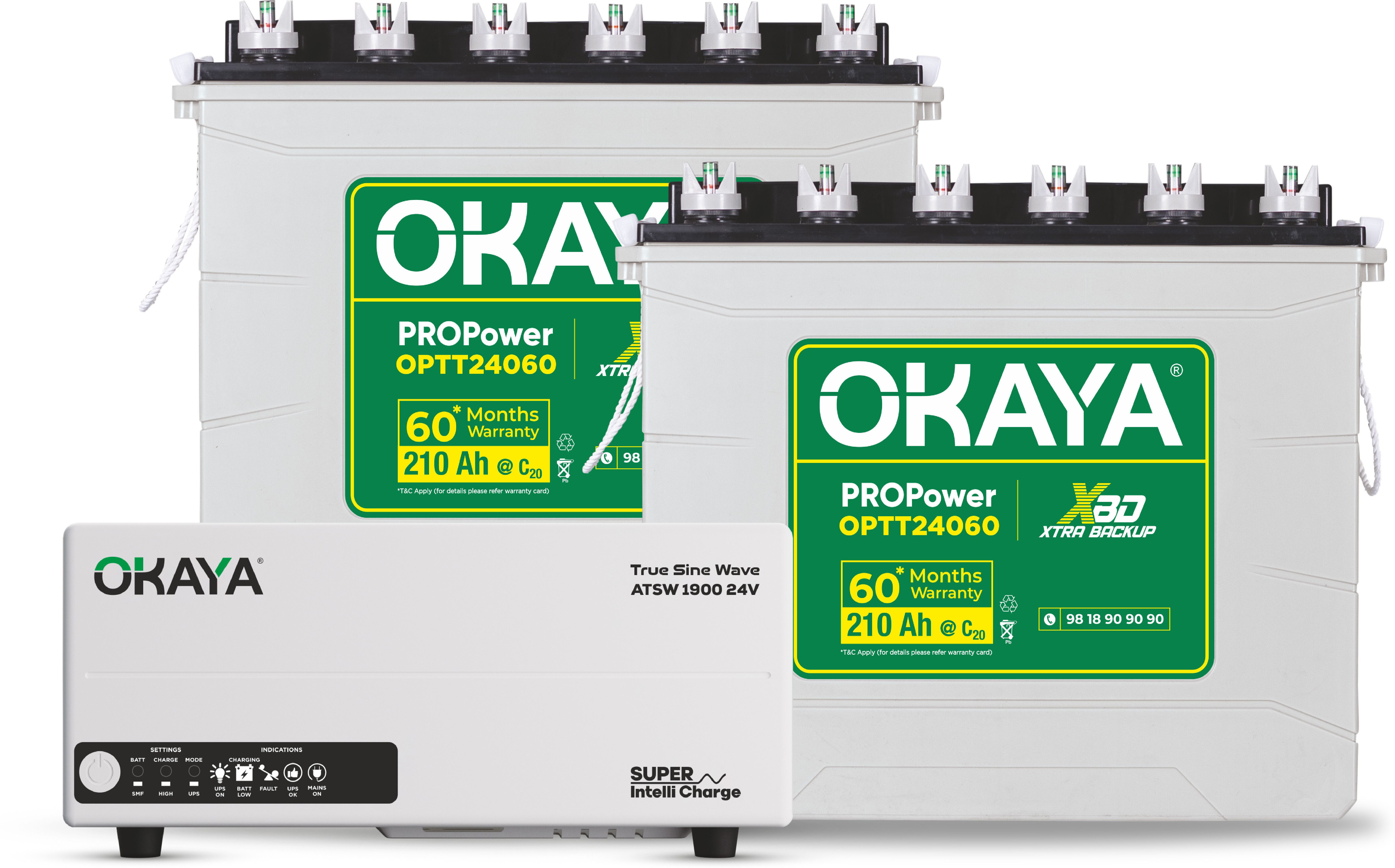 Inverter and 2 Battery Combo, ATSW1900 1650VA Inverter & OPTT24060 210Ah Tall Tubular Inverter Battery-image-33
